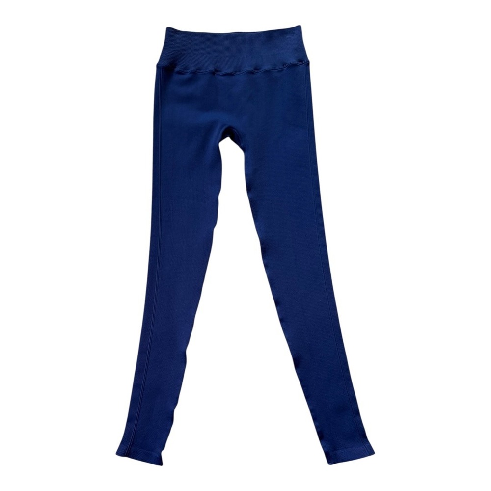 Spiritual Gangster High Waist Seamless Ribbed Leggings Navy Blue‎ M L
